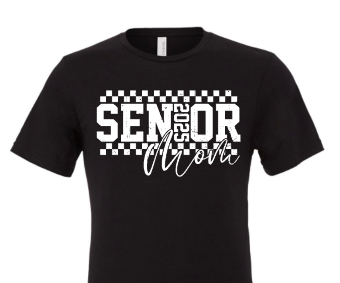 SENIOR mom checkered in white