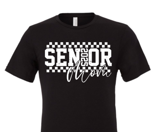 SENIOR mom checkered in white