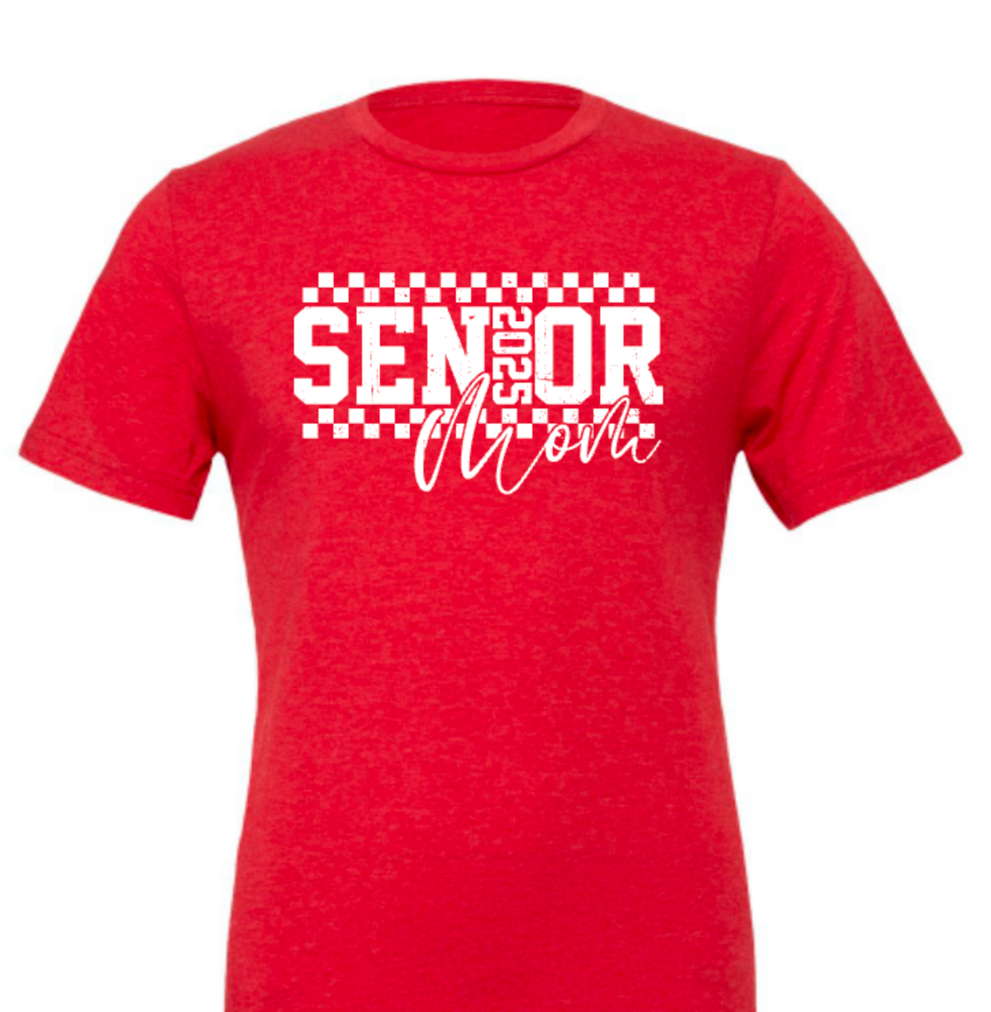 SENIOR mom checkered in white