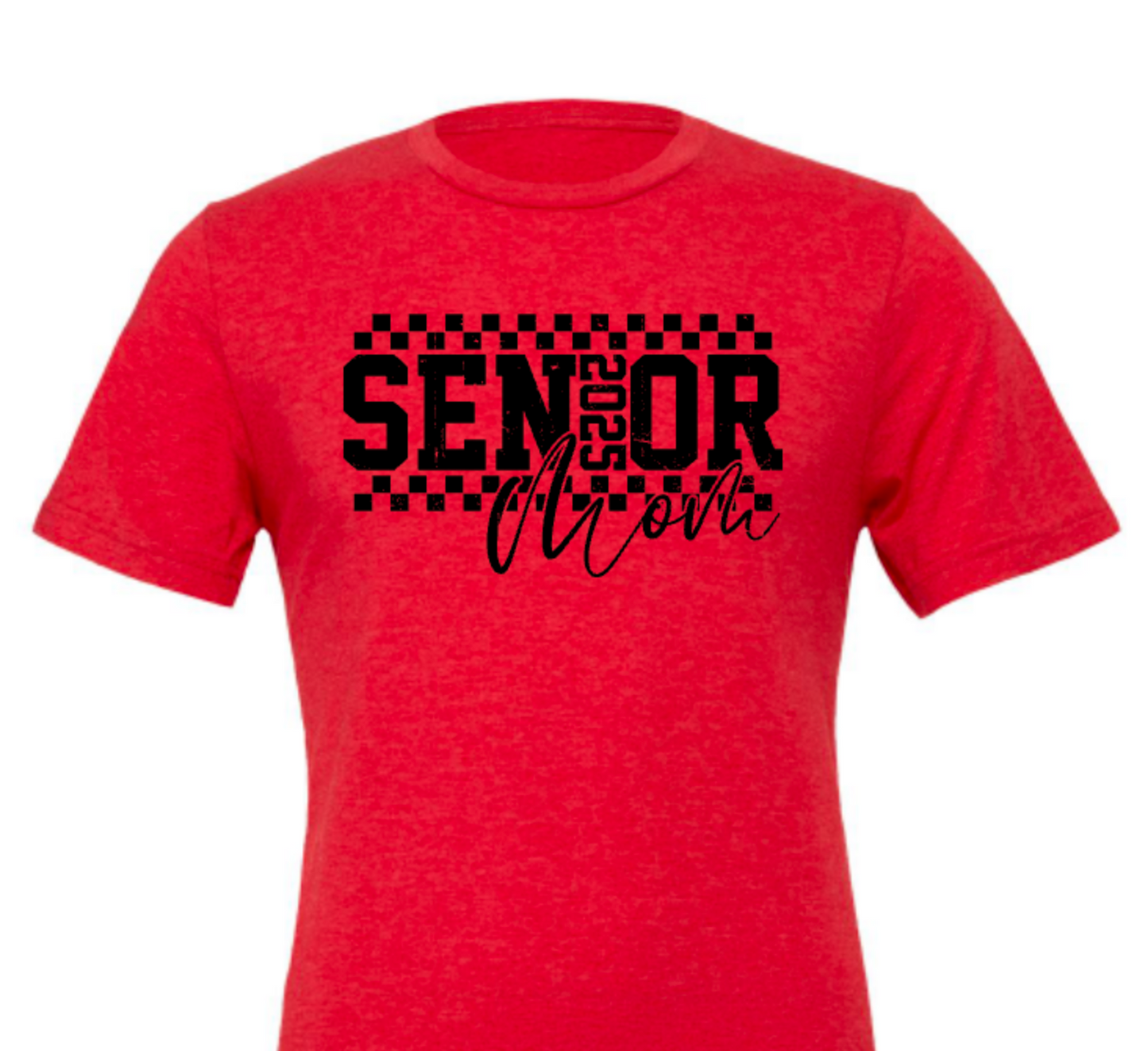 SENIOR mom checkered in black