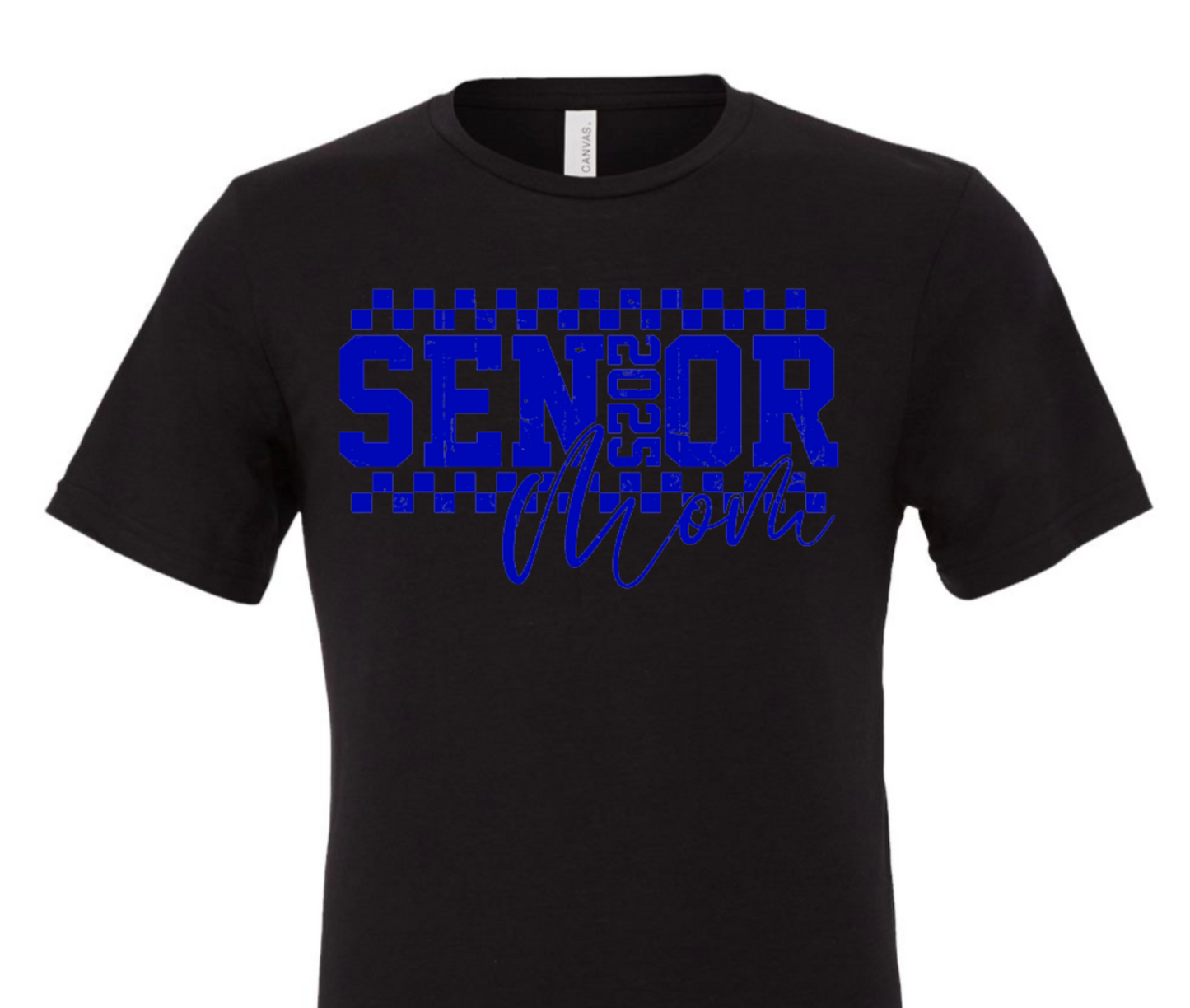 SENIOR mom checkered in blue