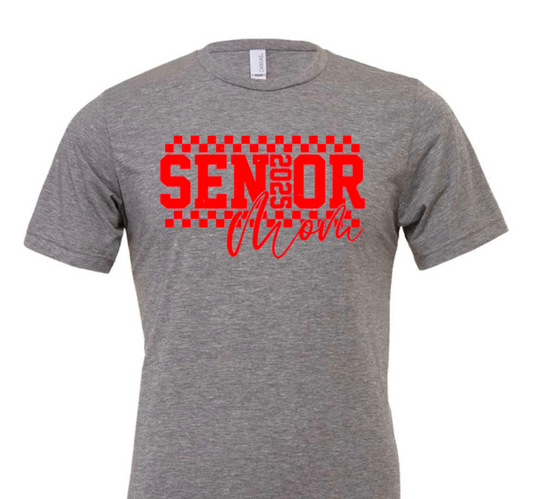 SENIOR mom checkered in red