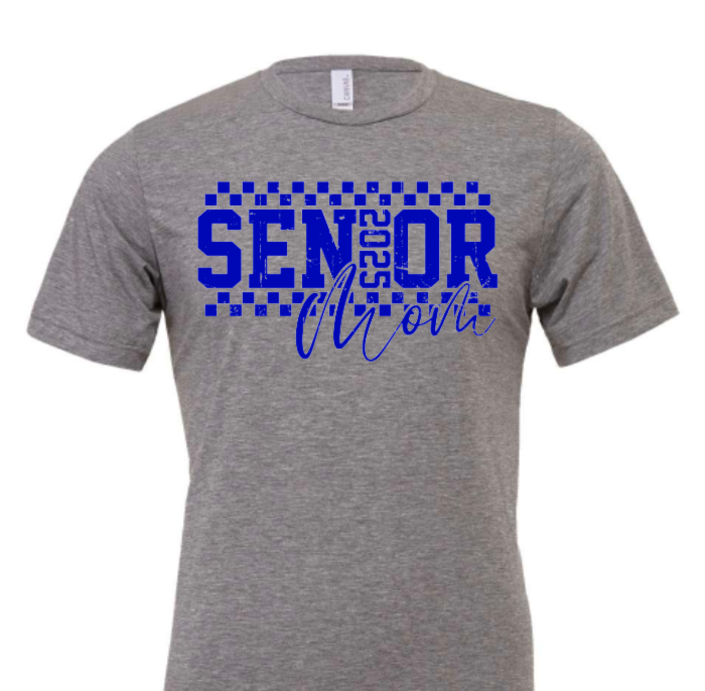 SENIOR mom checkered in blue