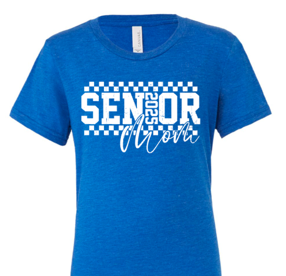 SENIOR mom checkered in white