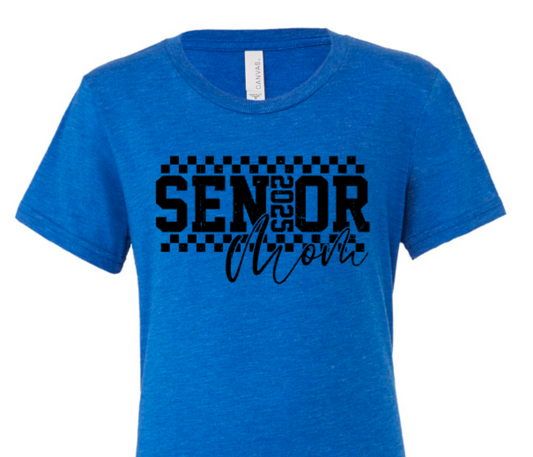 SENIOR mom checkered in black