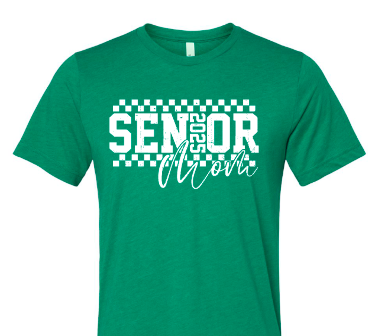 SENIOR mom checkered in white
