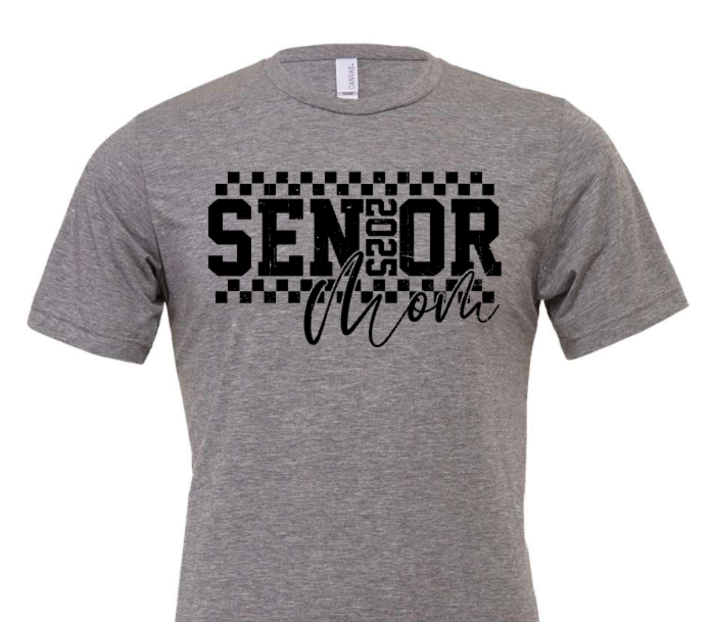 SENIOR mom checkered in black