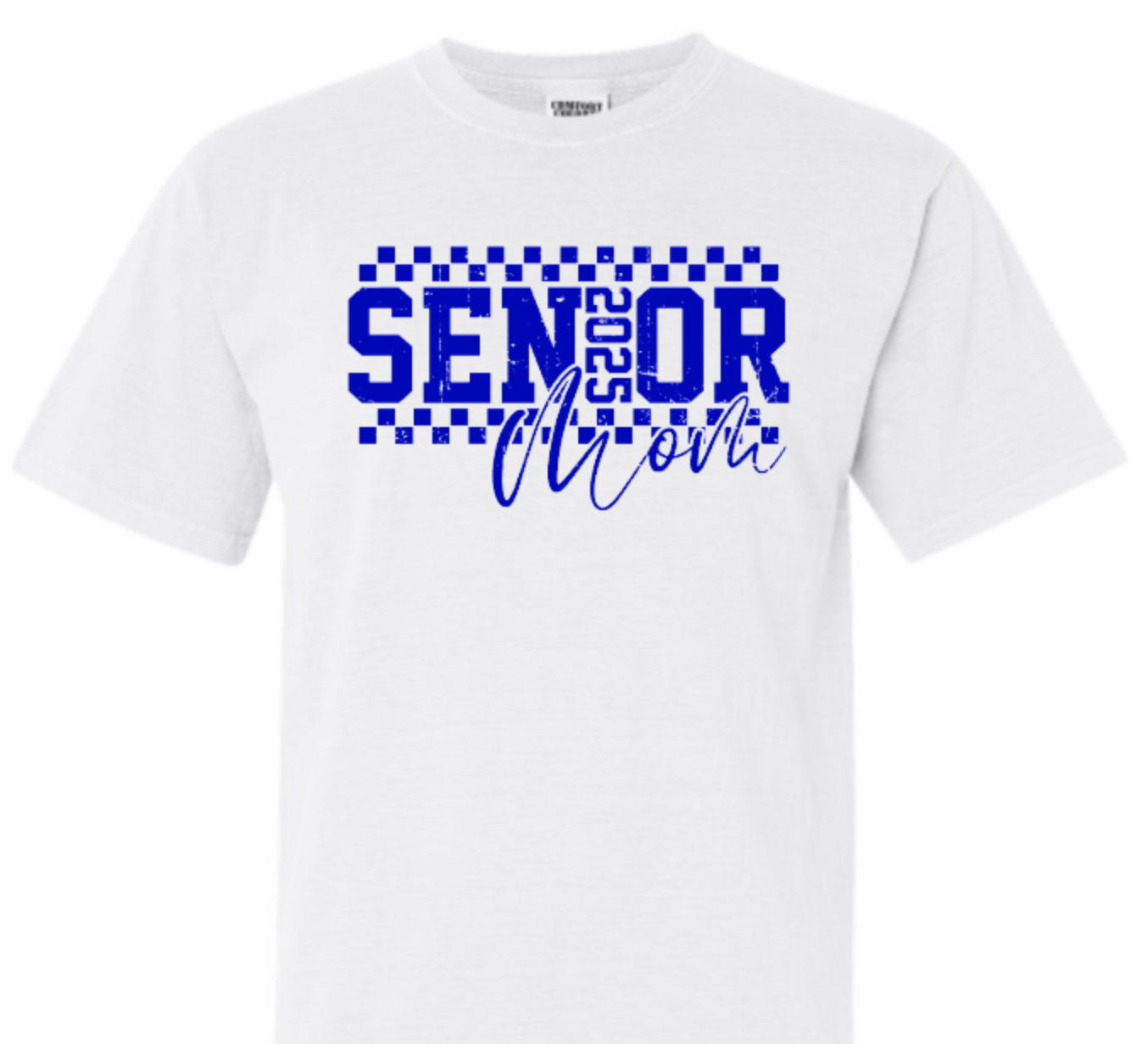 SENIOR mom checkered in blue