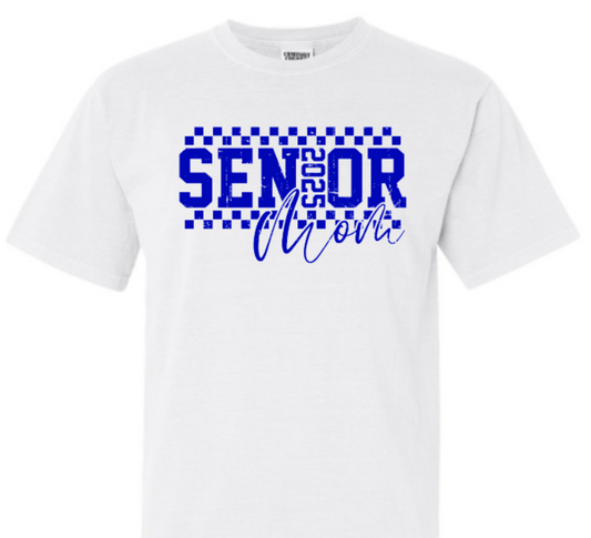 SENIOR mom checkered in blue