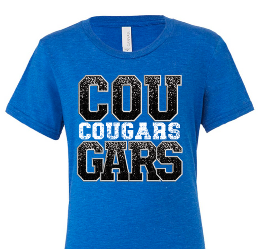 Cougars faux sequin letters
