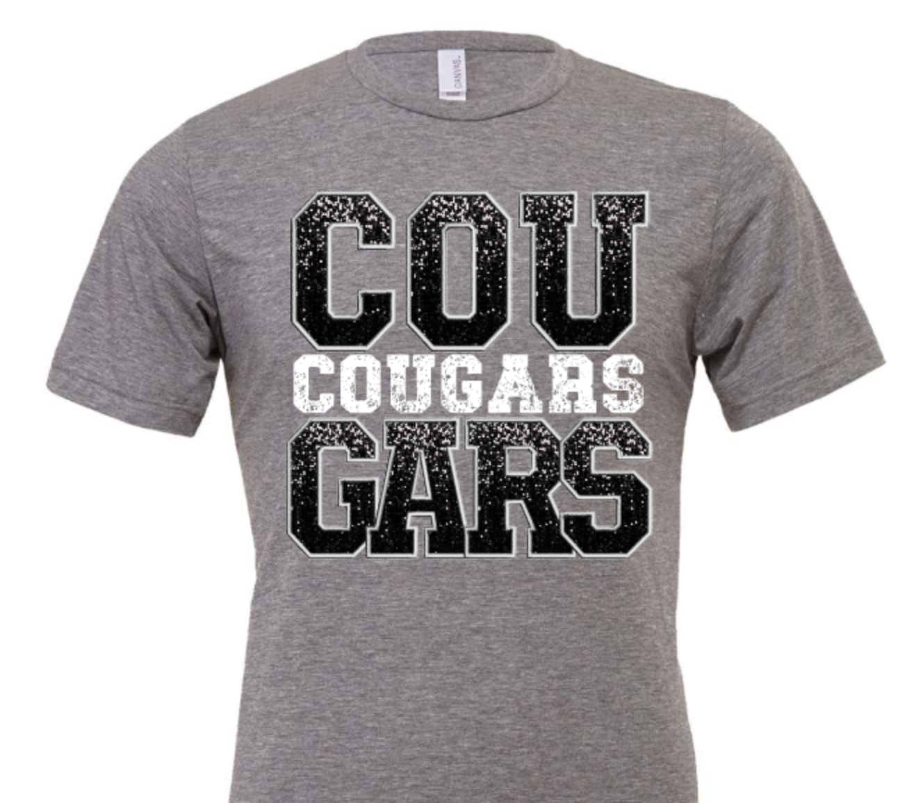 Cougars faux sequin letters