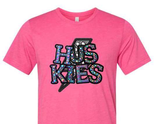 Huskies with faux rhinestones