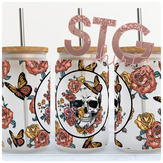 Skull with flowers