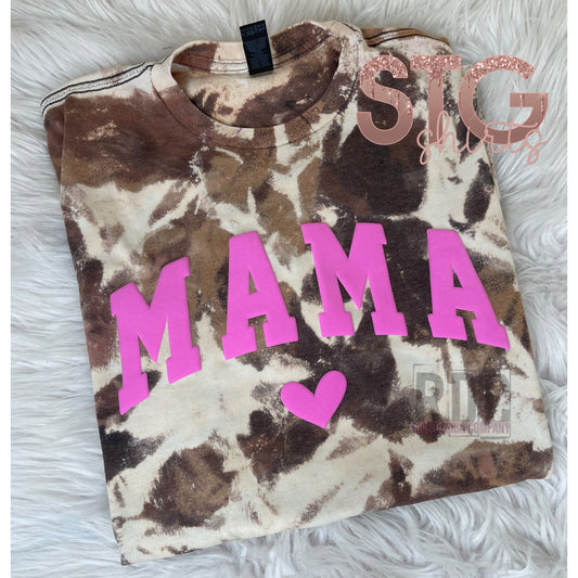 Cowhide Bleached MAMA Puff Print