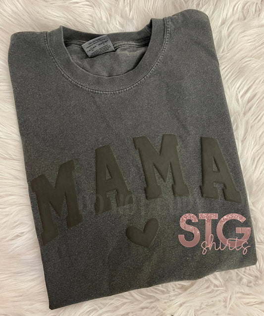 Mama in black puff print.